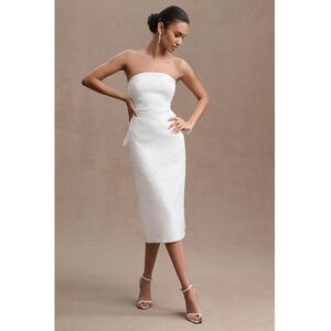 Sachin + Babi White Strapless Midi Dress